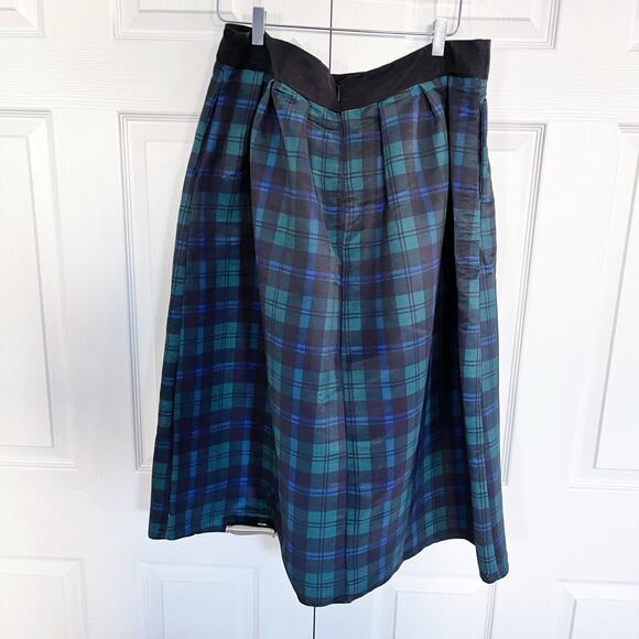 New York & Company Plus Tartan Midi Skirt in Runaway Navy - Picture 9 of 10